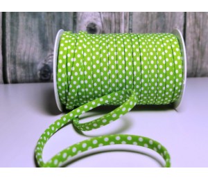 Spaghetti Band Kordel 7mm Polka Dots Pünkchten lime grün